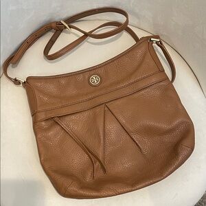 Tory Burch Cognac Pebbled Leather Crossbody Bag
